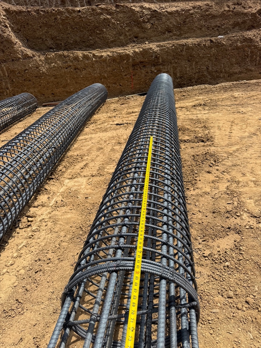 Reinforcing steel cage length verification