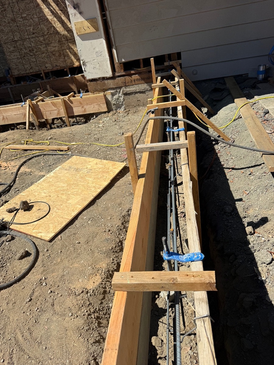 Foundation trench and formwork inspection